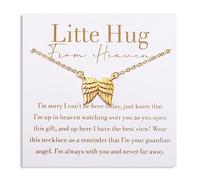 GINAZL Collier commémoratif ailes d'ange - Cadeau de condoléances pour la perte d'un être cher - Cadeau commémoratif pour la perte de papa et maman, Small, Or, Pas de gemme