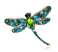 GINBLA Broche en forme de libellule faite à la main avec strass pour femmes et filles - Cadeau pour mariage, banquet, fête d'anniversaire, bal de fin d'année, Acier allié, Sans pierre précieuse