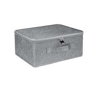 Ginddy Boite Fermeture a Clef,Boîte de Rangement Verrouillable Avec Couvercle en Tissu Pliable Avec Poignées Boîte Verrouillable pour Vêtements Jouets (30 x 20 x 14 cm)