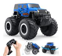 Gindoly Voiture télécommandée Monster truck 2,4 GHz 4WD 15+ km/h Hobby Offroad RC Voiture tout-terrain étanche avec 2 batteries Jouet pour enfants à partir de 6, 7, 8, 9, 10, 11, 12 ans