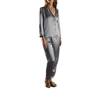 Ginell Ensemble de Pyjama en Soie pour Femme Tranquility Series, 100% Soie de mûrier, Couleurs Unies, boutonné sur Le Devant, 2 pièces