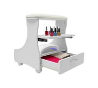 Ginelm Chariot de bain de pieds avec roulettes, support repose-pied de manucure, chariot portable pour salon de beauté ou spa de bain de pieds, station de massage des pieds