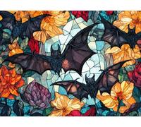 Ginfonr 5D Diamond Art Painting Complet Chauve-souris, Broderie Peinture Diamant Painting Verre d'art Kit Round Full Drill Complet Décoration De Pour La Décoration Murale De La Maison 30x40 cm 8140