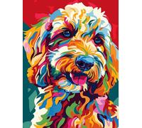 Ginfonr 5D Diamond Art Painting Complet Chien, Broderie Peinture Diamant Painting Chiot Kit Round Full Drill Complet Décoration De Pour La Décoration Murale De La Maison 30x40 cm1990