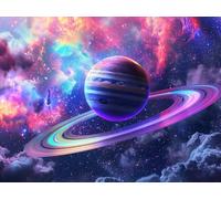 Ginfonr 5D Diamond Art Painting Complet Planète, Broderie Peinture Diamant Painting Espace Kit Round Full Drill Complet Décoration De Pour La Décoration Murale De La Maison 30x40 cm