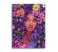 Ginfonr Diamond Art Painting Complet Femmes Africaines, Broderie Peinture Diamant Painting Africaines Kit Round Full Drill Complet Décoration De Pour La Décoration Murale De La Maison 30x40 cm 11969