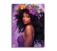 Ginfonr Diamond Art Painting Complet Femmes Africaines, Broderie Peinture Diamant Painting Africaines Kit Round Full Drill Complet Décoration De Pour La Décoration Murale De La Maison 30x40 cm 11699
