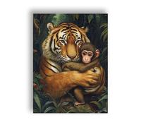 Ginfonr DIY Diamond Art Painting Accessoires de peinture singe complet 5D Diamant Painting Tigre Images Kit Crystal Rhinestone Brodery Décoration pour la maison Décoration murale 30 x 40 cm 2