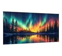 Ginfonr Large Diamond Painting Adulte, Aurora Peinture Diamant Adulte Pour Décoration Murale Maison, Paysage 5d DIY Ronde Diamond Diamond Art Kit Pour Les Décorations Murales 30x80 cm