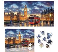 Ginfonr Puzzle 1000 Teile, Londres Puzzle pour Adultes Énigme Difficile, Paysage Jeux De Jeu d'images Toute La Famille, Un Cadeau Festif Vos Amis dans Un Bel Emballage