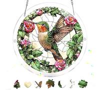 Ginfonr Puzzle Suncatcher en Acrylique à Suspendre à La Fenêtre, 83 Pièces Oiseau Puzzle en Acrylique Sun Catcher Décoration, pour Le Jardin Ou Le Balcon - pour Femmes 18 X 18 cm 93
