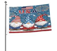 Ginfult Drapeau américain Amérique - Nain de jardin - 6 x 90 cm - Double face - En polyester - Décoratif - Pour terrasse, pelouse, porche, balcon