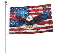 Ginfult Drapeau de l'Amérique à tête blanche pour extérieur, 6 x 91 cm, drapeau de jardin double face en polyester décoratif pour terrasse, pelouse, porche, balcon