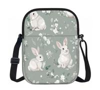 Ginfult Sac à main à bandoulière imperméable avec sangle réglable Motif lapin de Pâques