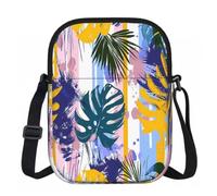 Ginfult Sac à main à bandoulière imperméable avec sangle réglable sur le thème des feuilles tropicales