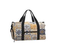 Ginfult Sac de sport rétro à thème espagnol avec compartiment à chaussures et poche humide, sac fourre-tout de voyage imperméable pour entraînement de nuit pour homme et femme