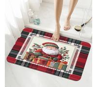 Ginfult Tapis de bain absorbant et antidérapant pour salle de bain Motif Père Noël Buffalo Buffalo 40 x 60 cm
