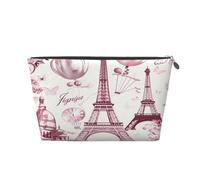 Ginfult Trousse de maquillage étanche avec motif Tour Eiffel City Elements Petite trousse de toilette portable pour femmes filles voyage