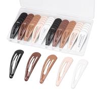 Gingbiss Lot de 50 barrettes à cheveux classiques en métal avec revêtement en silicone et étui de rangement pour femmes et filles, accessoires antidérapants pour cheveux, 5 couleurs assorties