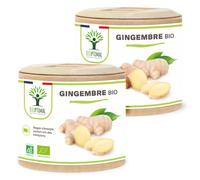 Gingembre Bio - Complément Alimentaire - Energie Mal Des Transports Digestion - 270 Mg Par Gélule - Fabriqué En France - Certifié Par Ecocert - Vegan - 2x60 Gélules