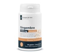 Gingembre Concentré 2 Mois de Cure - 120 Gélules Végétales - 400 mg/jour en 2 Prises - Titré à 5% de Gingérols (20 mg) - Équivalent 1 000 mg de Rhizome - Fabriqué en France - Compagnie des Sens