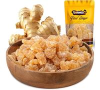 Gingembre confit 1 Kg, en cubes, gingembre d'origine naturelle , Morceaux de gingembre déshydratés au sucre de canne , IDEAL pour les recettes , sac refermable