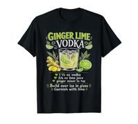 Gingembre Lime Vodka Recette de Cocktail drôle Barman Mixologie T-Shirt Graphique avec Valeur