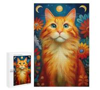 Ginger Cat with Flowers Puzzle 1000 Pièces Educa Jouet en Bois Cadeau Unique Décoration Intérieure Jeu Éducatif Challenge Toy Adultes Et Enfants À Partir De 14 Ans 1000 PCS