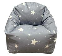Ginger Home Little Stars Pouf Fauteuil Enfant, 100% Coton, Gris À Étoiles, 55x44x55 Cm Multicolore