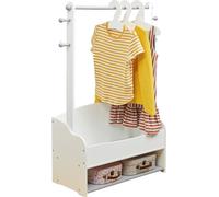 Ginger Home Porte-manteau pour enfants en bois blanc/gris - Étagère avec crochets & étagère pour chambre d'enfant