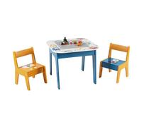 GINGER HOME Table Enfant Réversible avec 2 Chaises - Plateau Double Face, Compatible Briques type LEGO, Dessin & Activités MONSTER