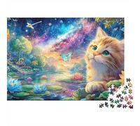 Ginger Kitten Montres Papillon par Lotus-rempli, Starry Lake Puzzle De 1000 Pièces Chat Mignon Amusement De Jeu d'esprit pour Adultes Et Enfants 70x50cm/1000pcs