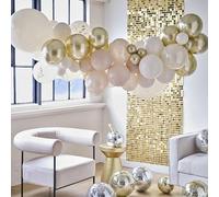 Ginger Ray Arche dorée et neutre avec 60 ballons en latex confettis pour décoration de fête d'anniversaire, taille M