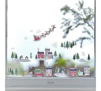 Ginger Ray Autocollant de fenêtre réutilisable Scène de neige de Noël Décoration