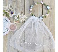 Ginger Ray-Avec accessoire couronne florale, 'Bride to Be' Hen Party Veil