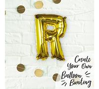 Ginger Ray Ballon individuel Lettre R Doré 40,6 cm Décoration Pas besoin d'hélium Métallique
