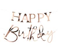 Ginger Ray Bannière décorative à suspendre avec inscription « Happy Birthday » - Or rose
