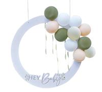 Ginger Ray BBA-104 Cadre photo Hey Baby avec ballon Blanc/vert/chair