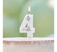 Ginger Ray Birthday Cake Candle Decoration Foliage Floral Eco Number 4