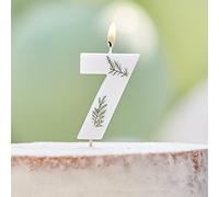 Ginger Ray Birthday Cake Candle Decoration Foliage Floral Eco Number 7