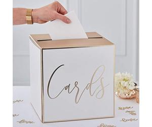 Ginger Ray Boîte aux lettres de table dorée pour fête de mariage