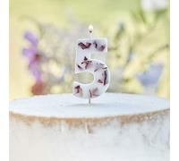 Ginger Ray Bougie d'anniversaire chiffre 5 pétales pressés