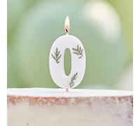 Ginger Ray Bougie décorative pour gâteau d'anniversaire Motif feuillage Vert