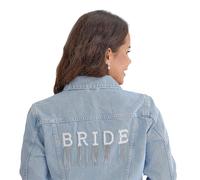 Ginger Ray-' Bride' Faux Pearl with Tassels Iron-on Patches for Clothing, Hats and Bags 5 Pieces, White, Piccola