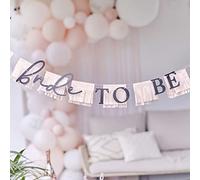 Ginger Ray Bride to Be Guirlande de fanions à franges pour enterrement de vie de jeune fille Rose/blanc 1,5 m