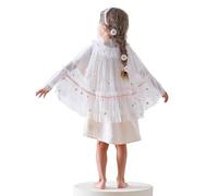 Ginger Ray Cape en marguerite brodée pour filles avec tulle blanc pour anniversaires et fêtes costumées Âge : 3-7 ans