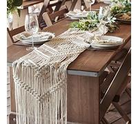 Ginger Ray Chemin de Table en macramé A Touch of Pampas - 2 m x 35 cm - Marron - 200 cm x 35 cm