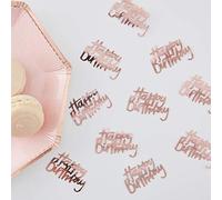 Ginger Ray-Confettis de table pour décoration de fête Motif floral, Rose Gold Happy Birthday Sequin