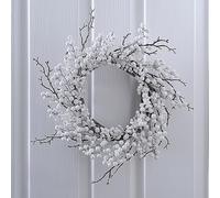 Ginger Ray- Couronne de décoration à Suspendre, White Berry Christmas Door