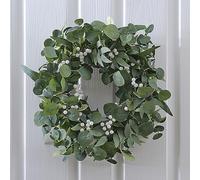 Ginger Ray Couronne de Noël à Suspendre en Eucalyptus et Baies Blanches, 43cm
